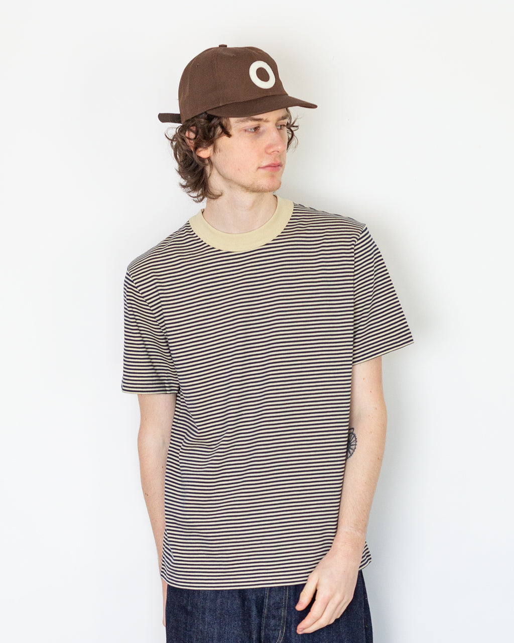 Heritage Stripe T-Shirt - Gravel/Marine Deep