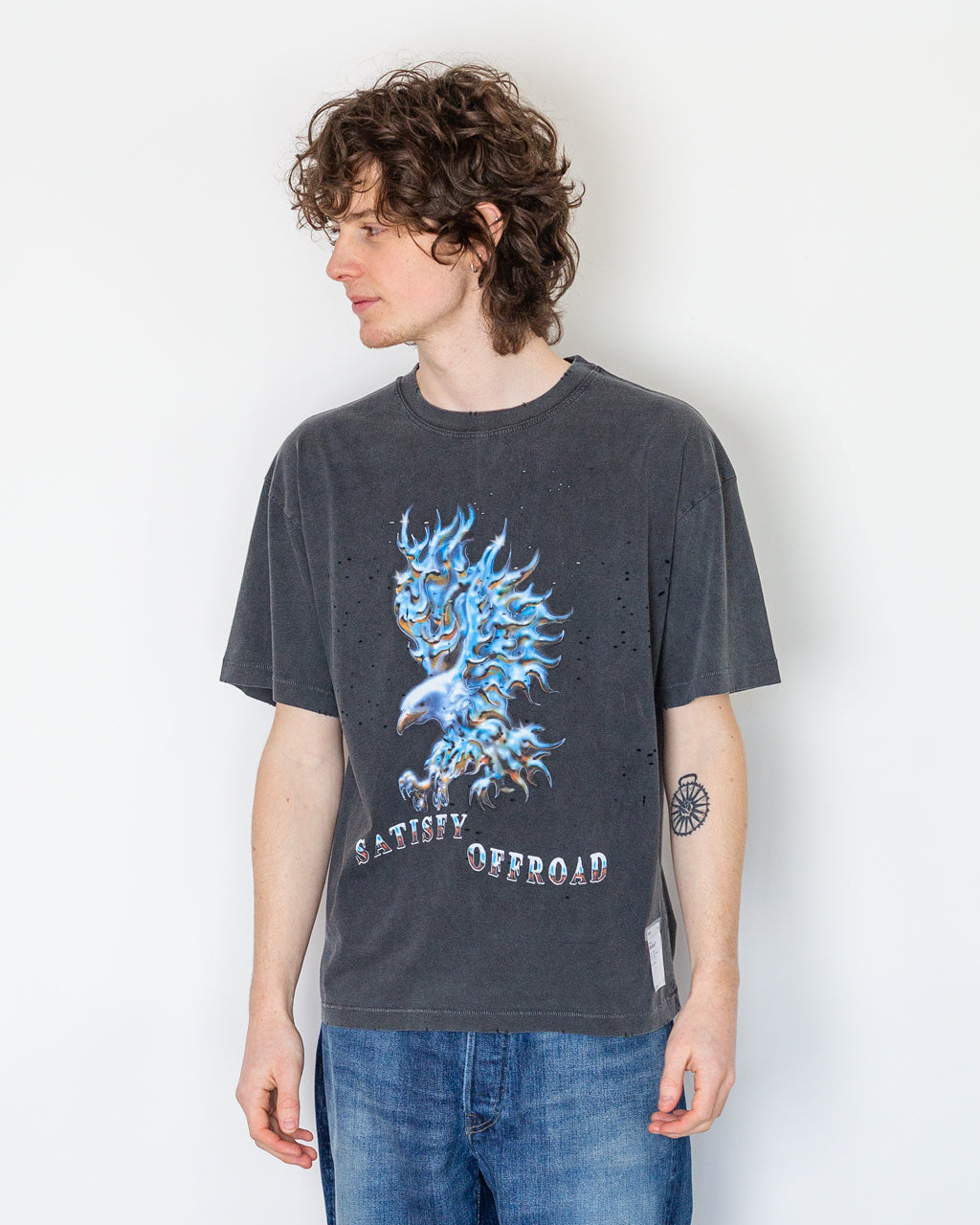 Eagle Moth-Tech T-Shirt - Aged Black