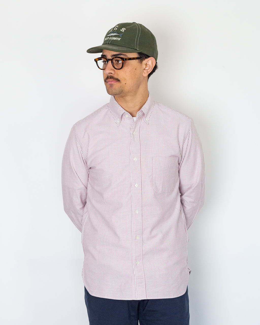 Oxford Candy Stripe Shirt - Wine