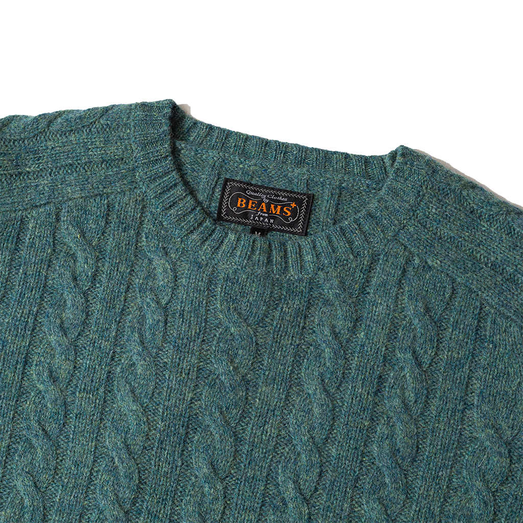 Cable Crew Neck Knit - Blue