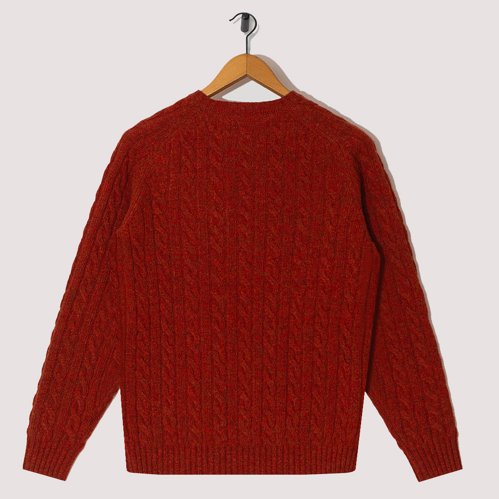 Cable Crew Neck Knit - Brick