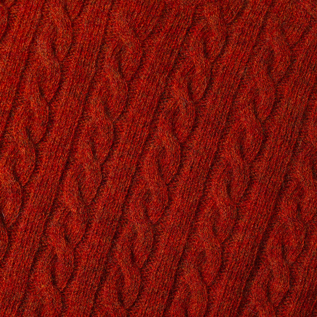 Cable Crew Neck Knit - Brick