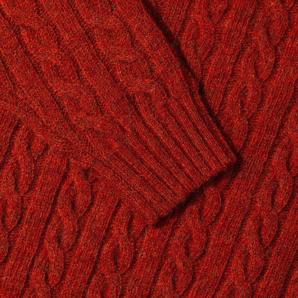Cable Crew Neck Knit - Brick