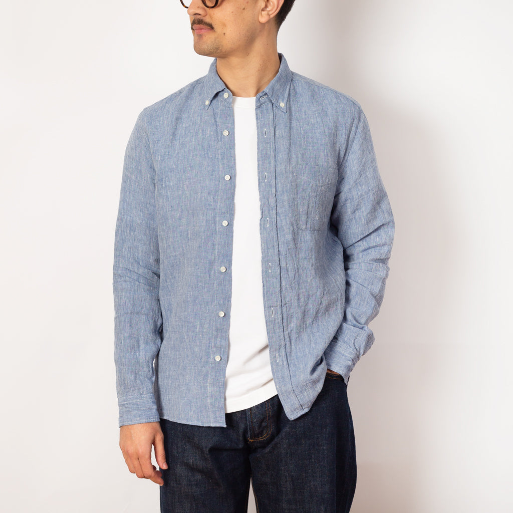 Linen Chambray Shirt - Blue