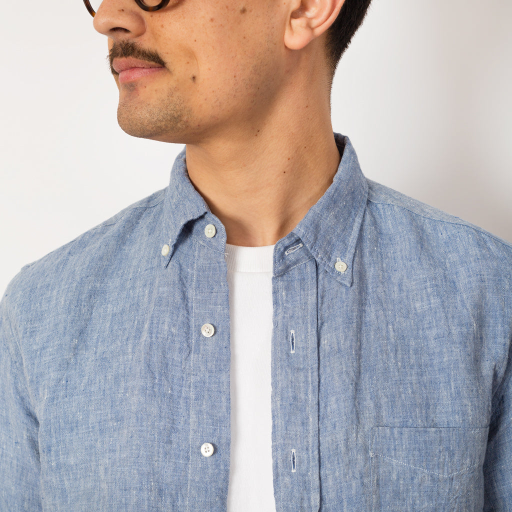 Linen Chambray Shirt - Blue