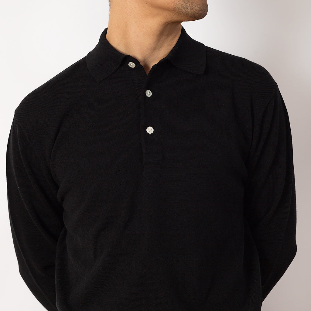 Knit Polo 12G - Black