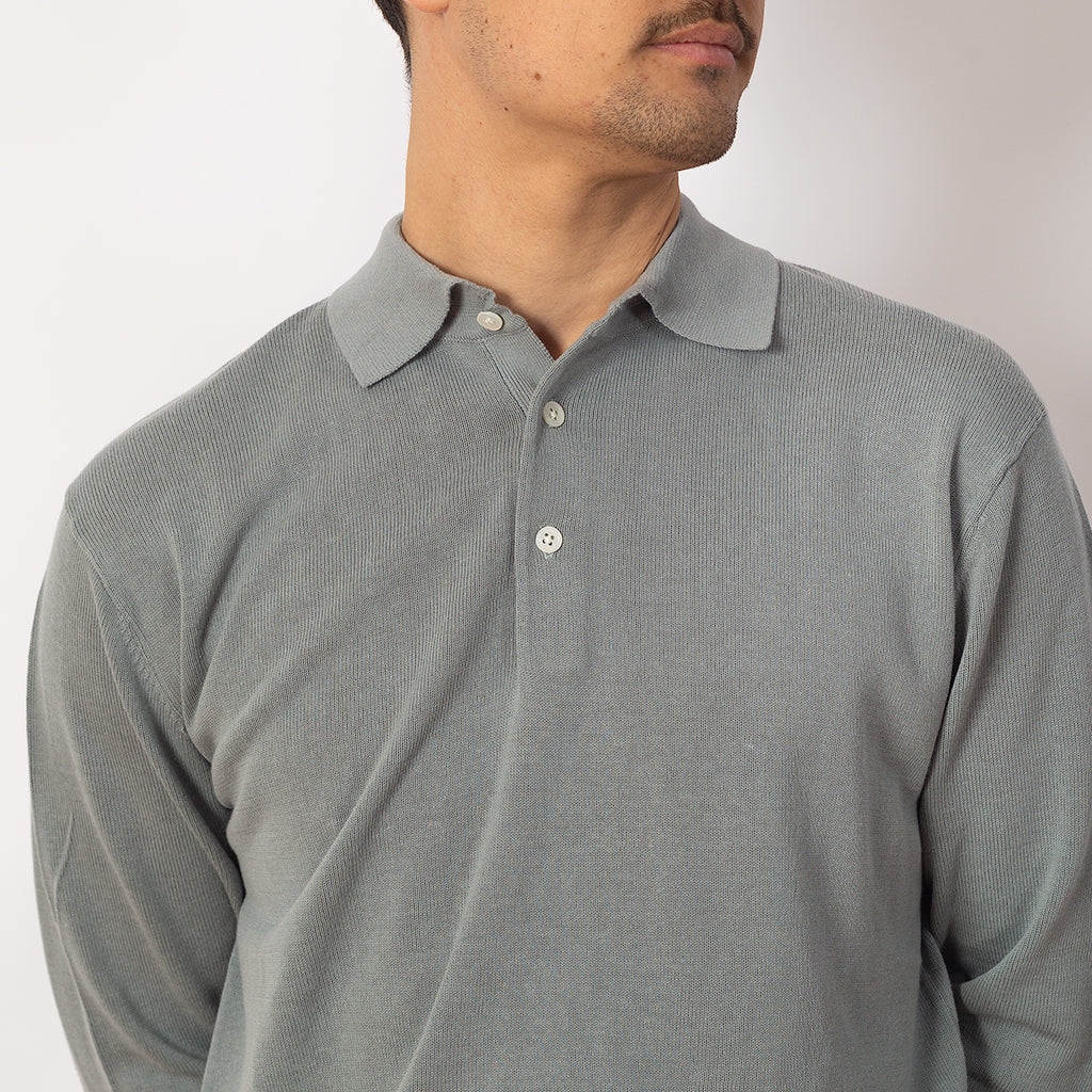 Knit Polo 12G - Ice Blue