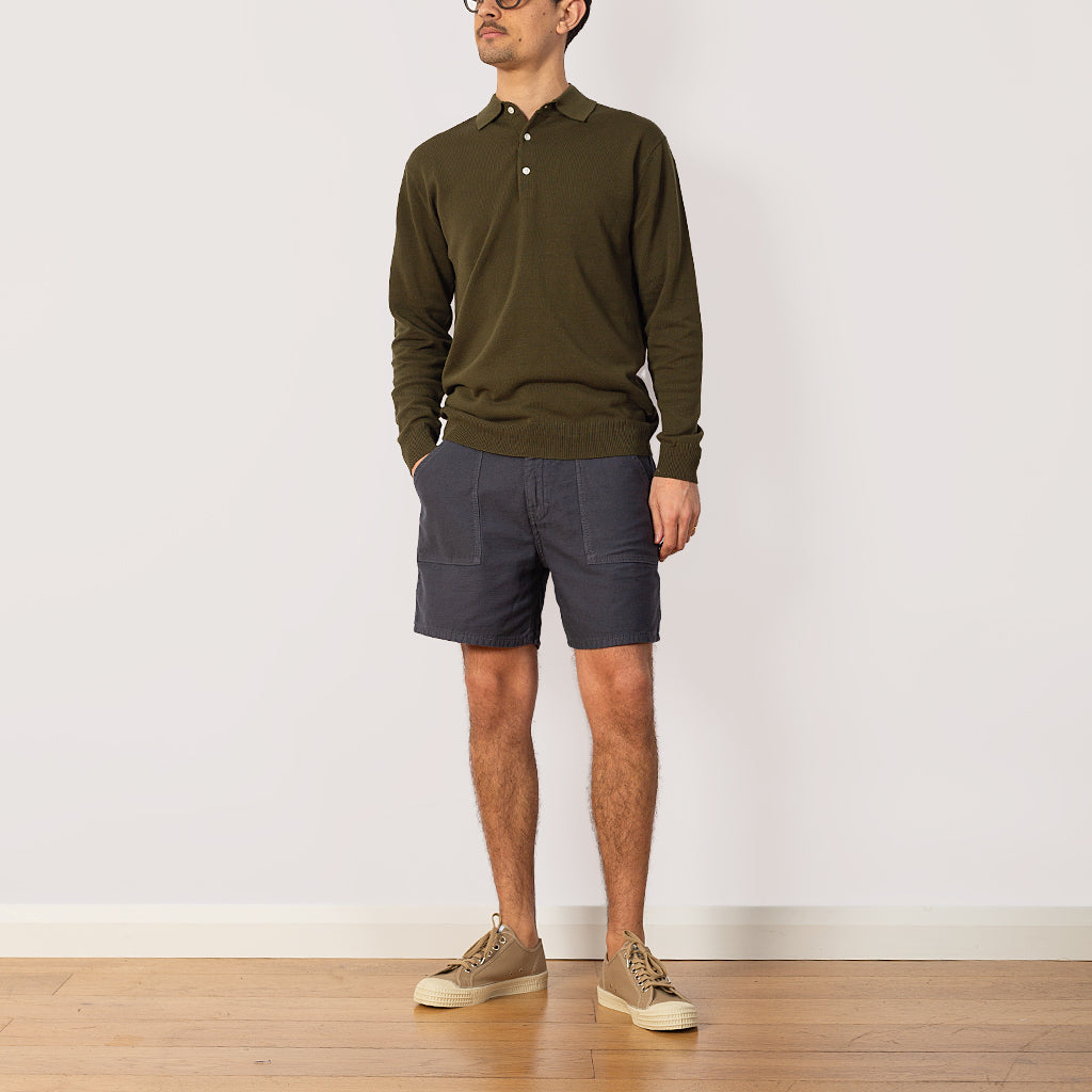 Knit Polo 12G - Olive