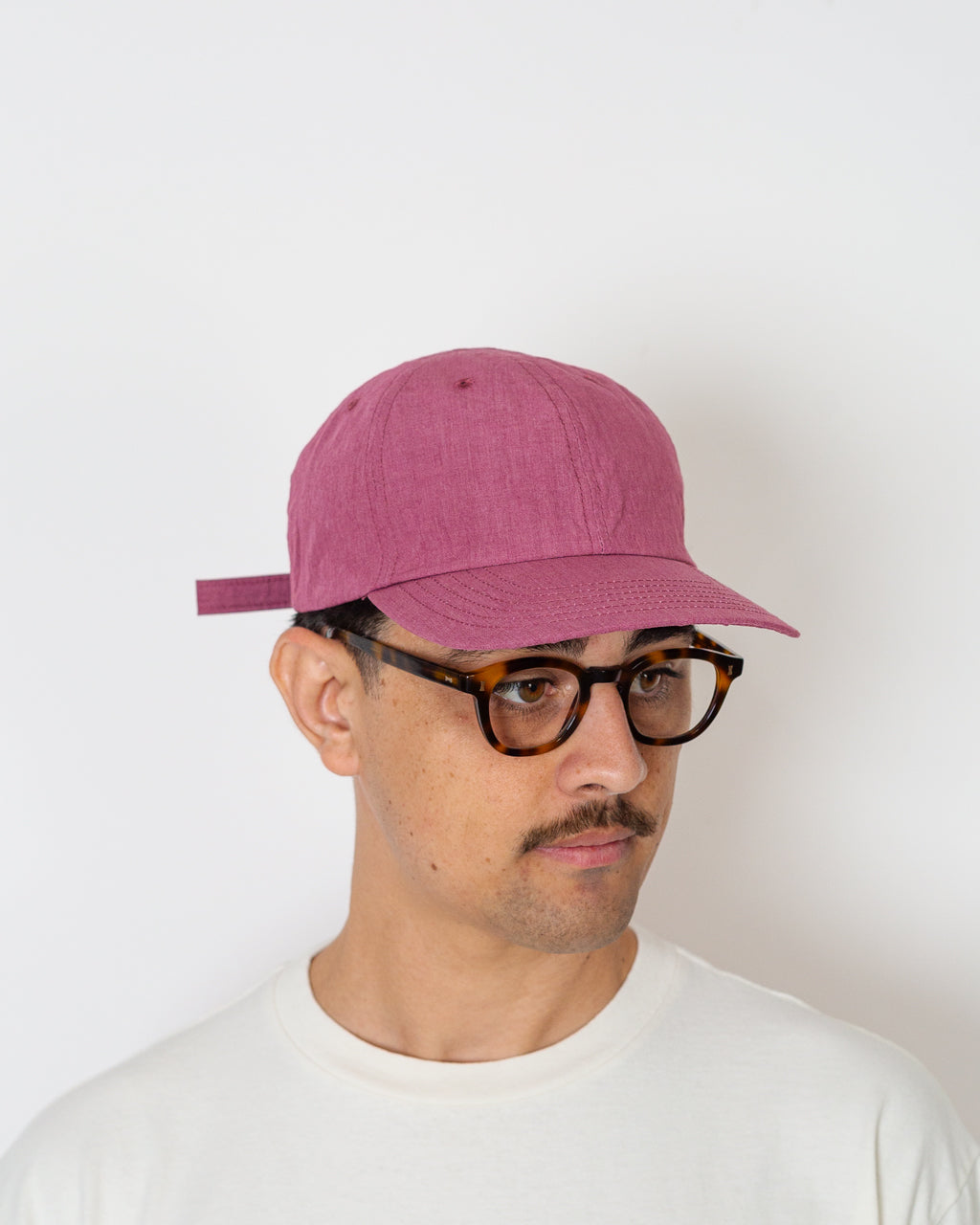 6 Panel Strap Back Cap - Plum