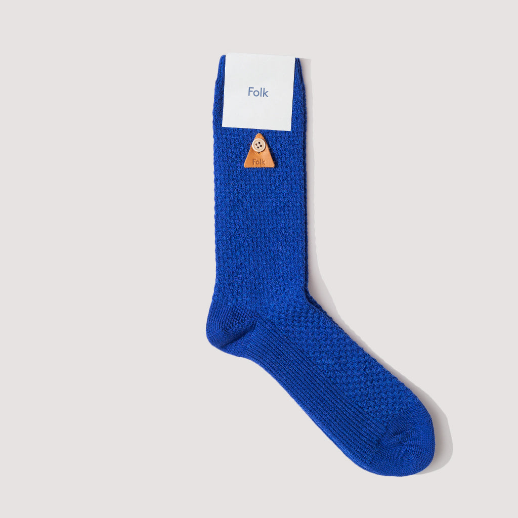 Waffle Sock - Deep Blue