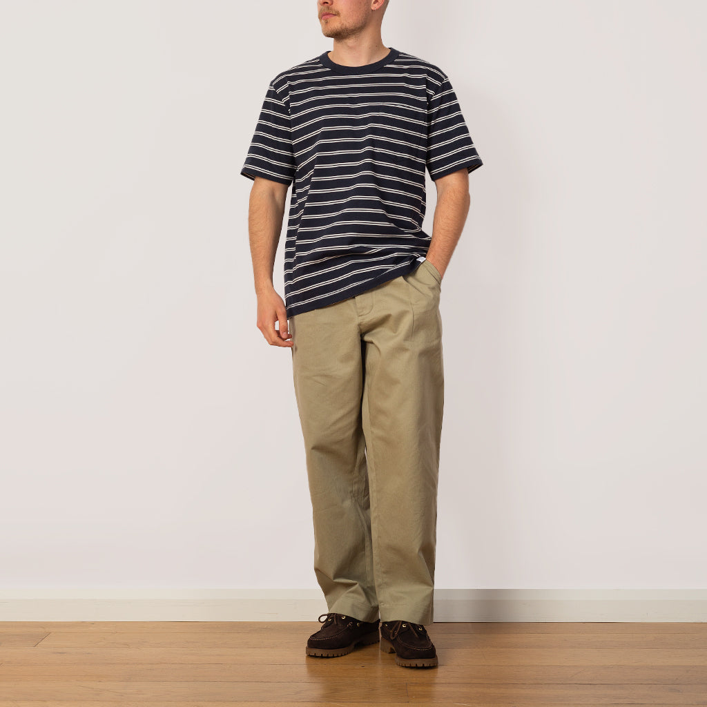 Holger Organic Sailor Stripe Pocket Tee - Dark Navy