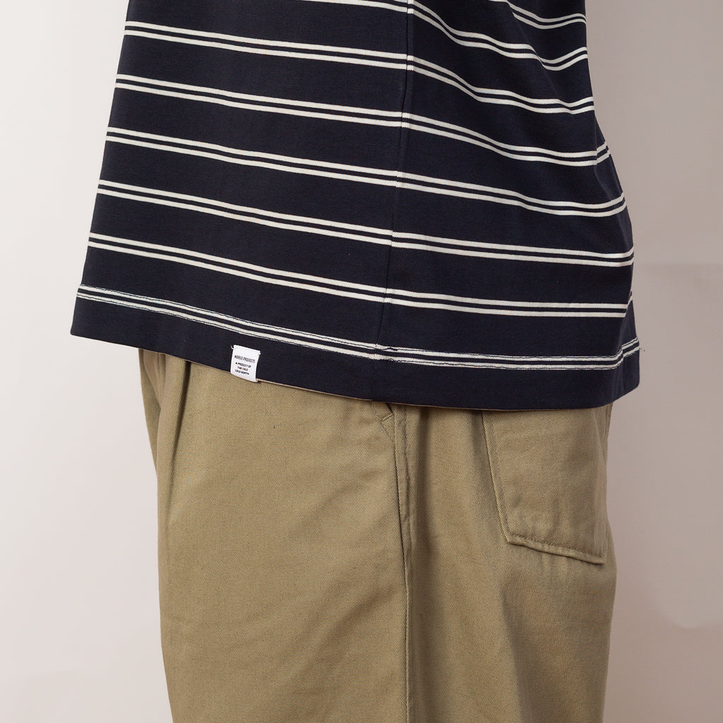 Holger Organic Sailor Stripe Pocket Tee - Dark Navy