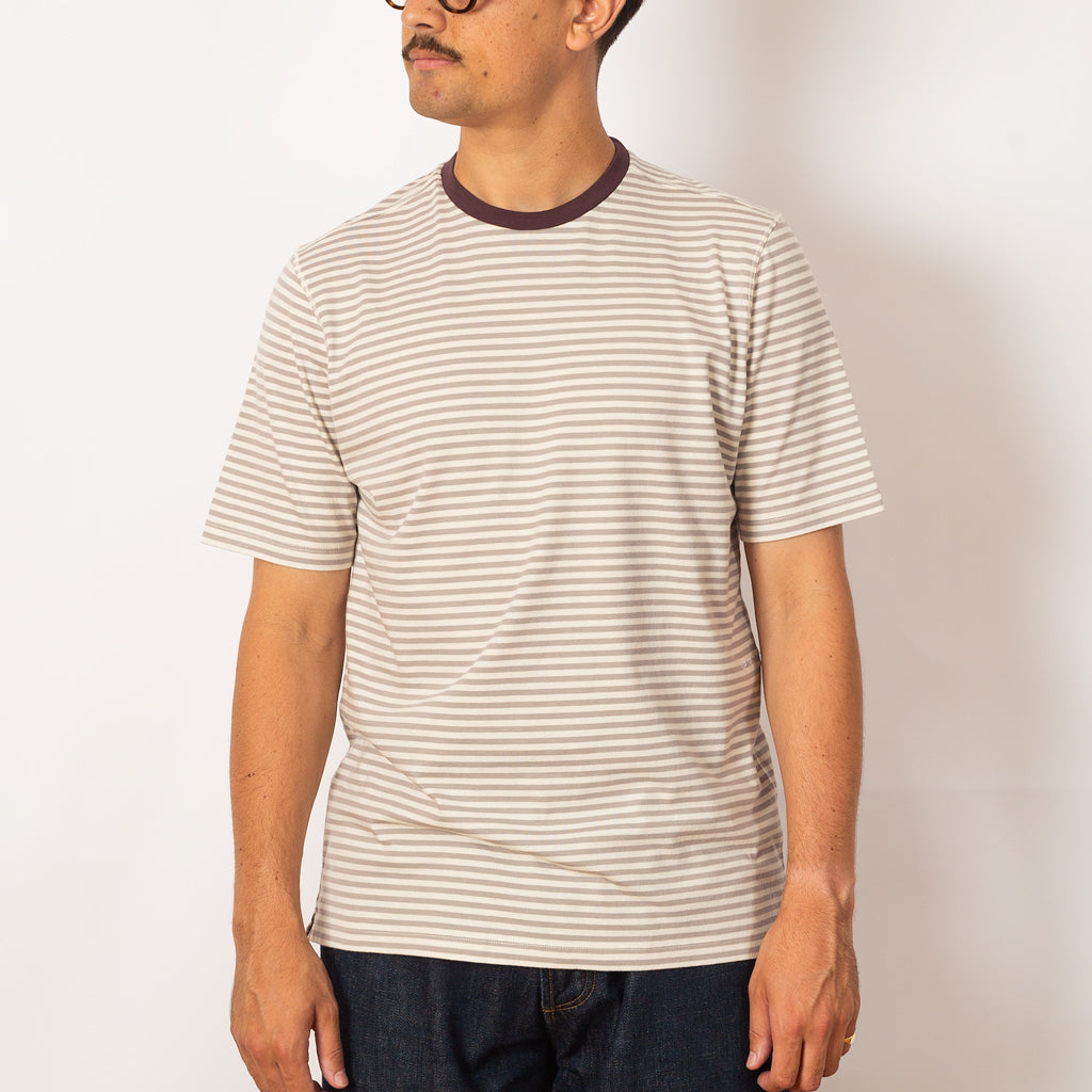 Striped Logo T-Shirt - Quarry