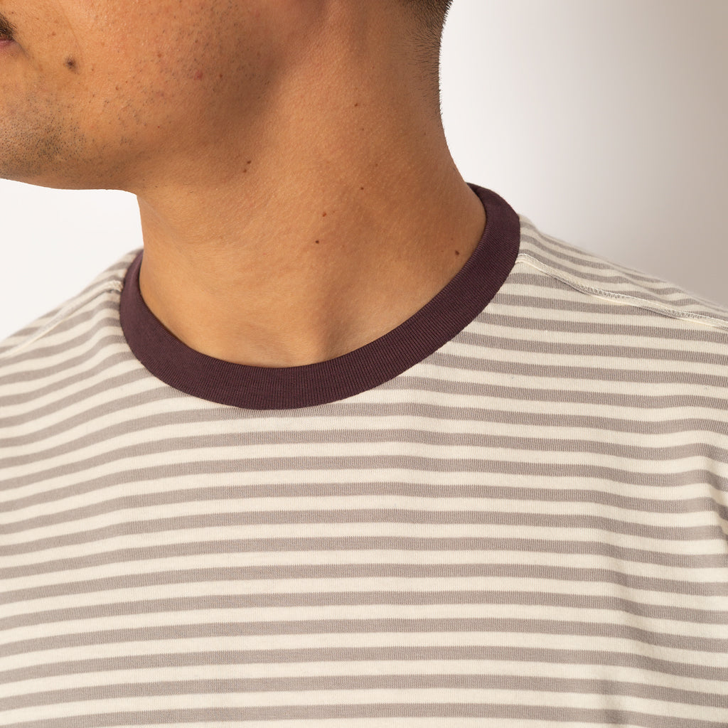 Striped Logo T-Shirt - Quarry