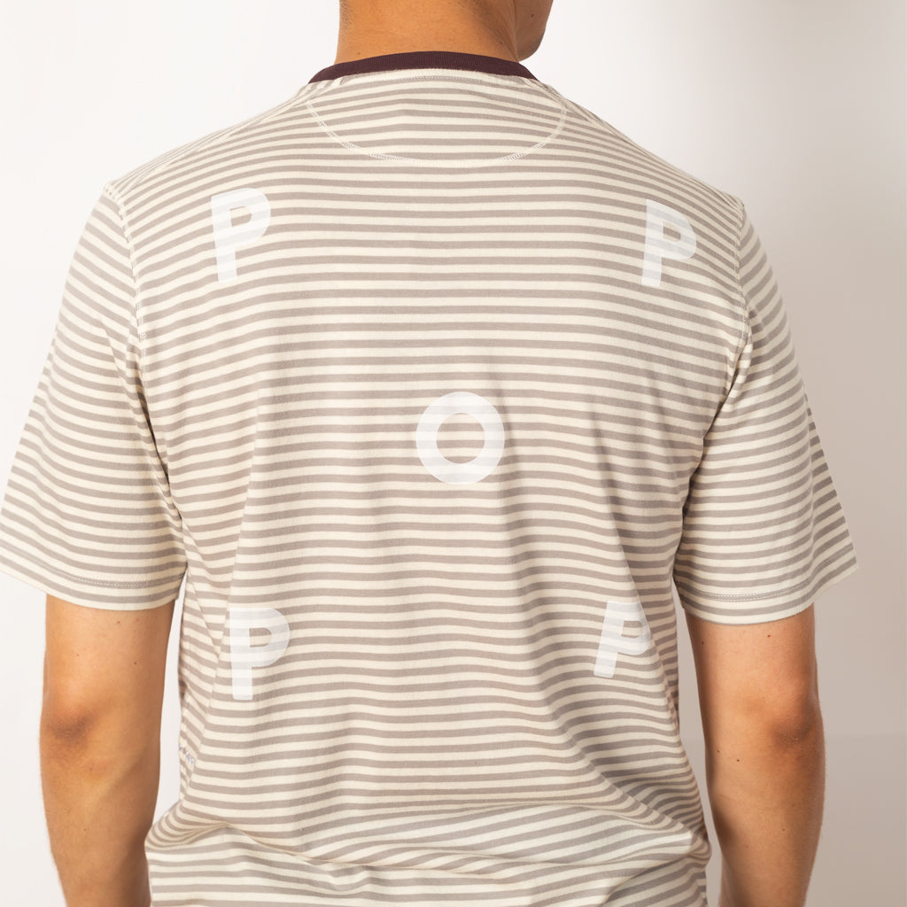 Striped Logo T-Shirt - Quarry