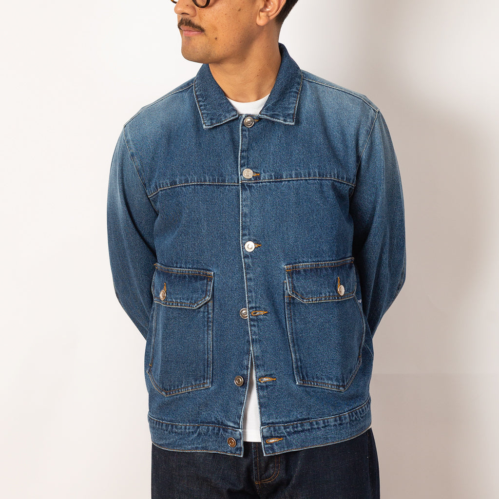 Full Button Denim Jacket - Rinsed Denim