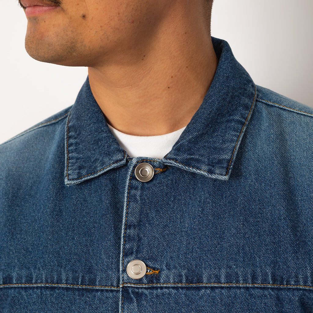 Full Button Denim Jacket - Rinsed Denim