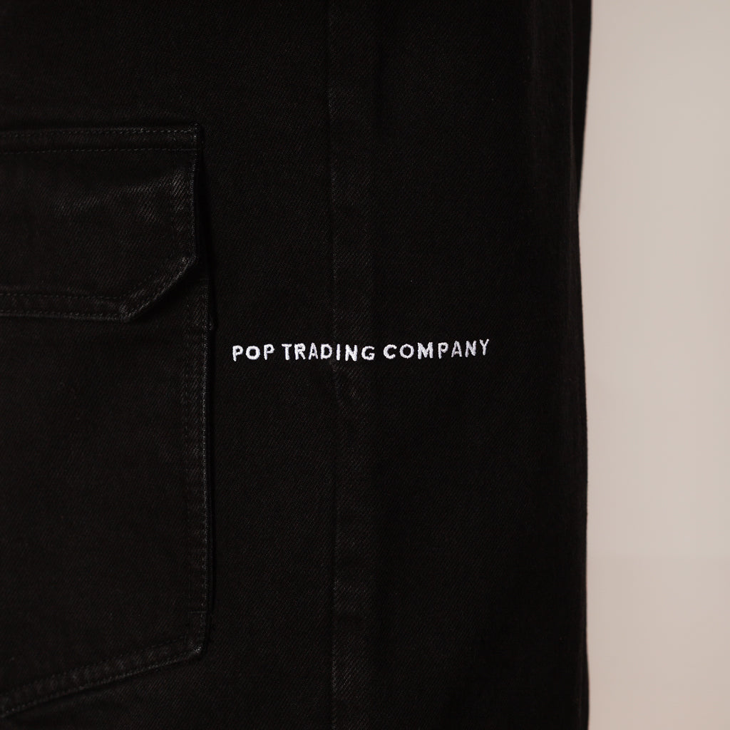Full Button Denim Jacket - Rinsed Black