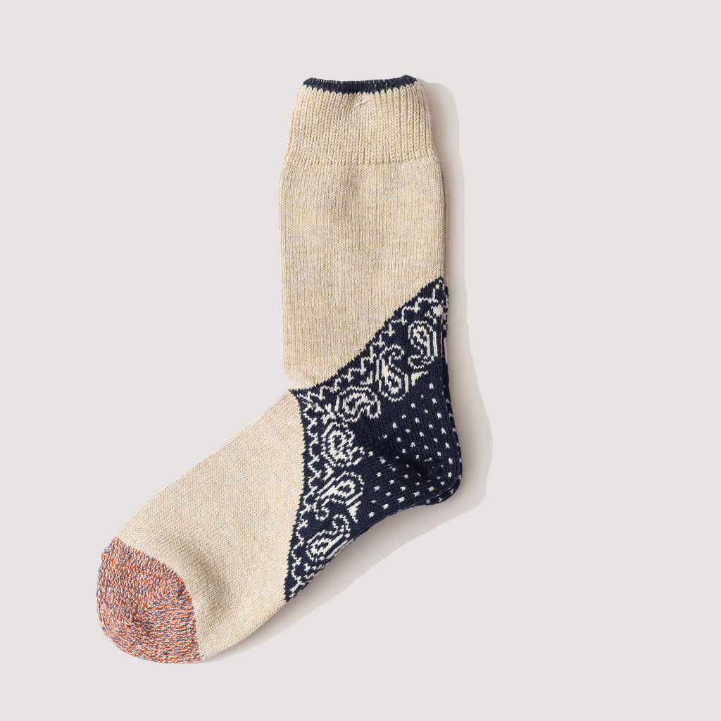 Paisley Bandana Socks - Navy