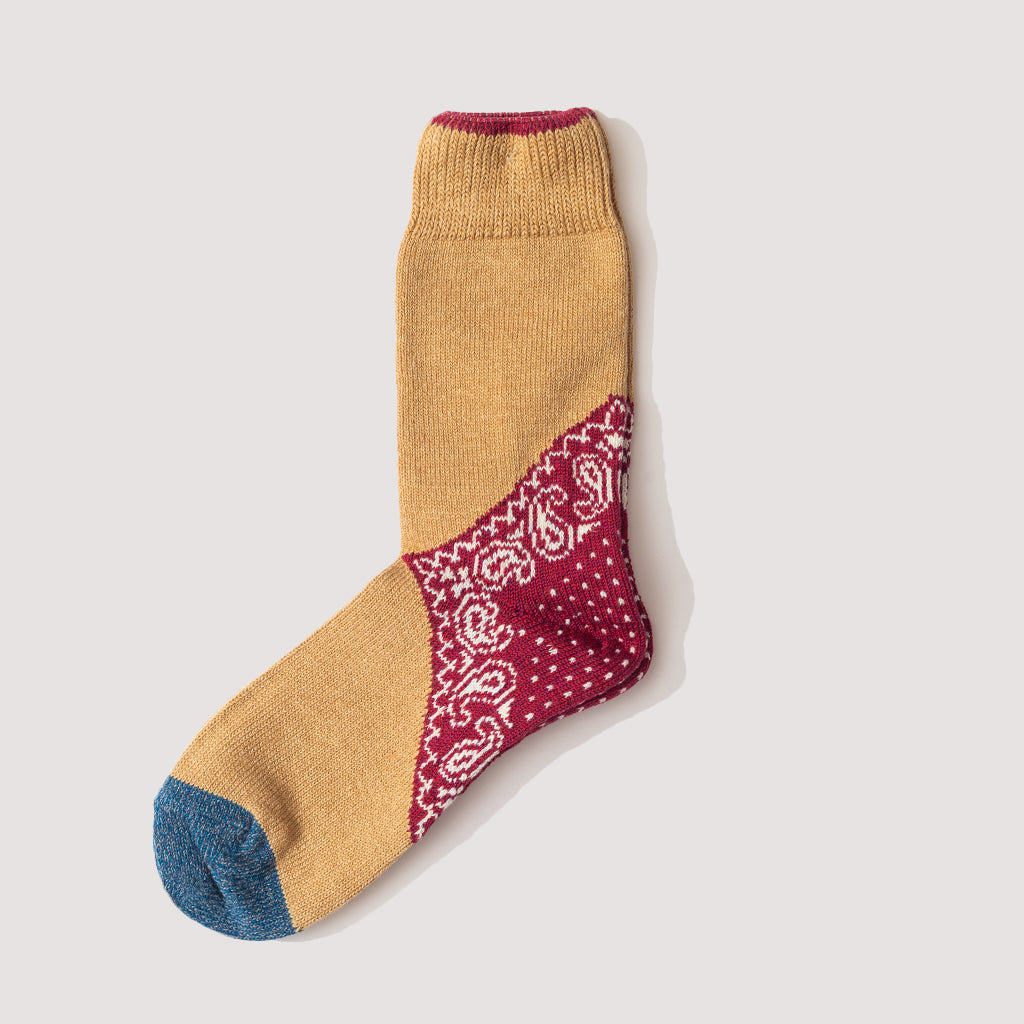 Paisley Bandana Socks - Red