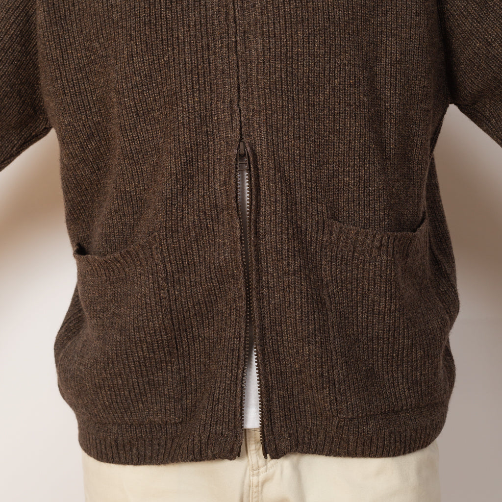 Zip Cardigan - Eco Wool Brown