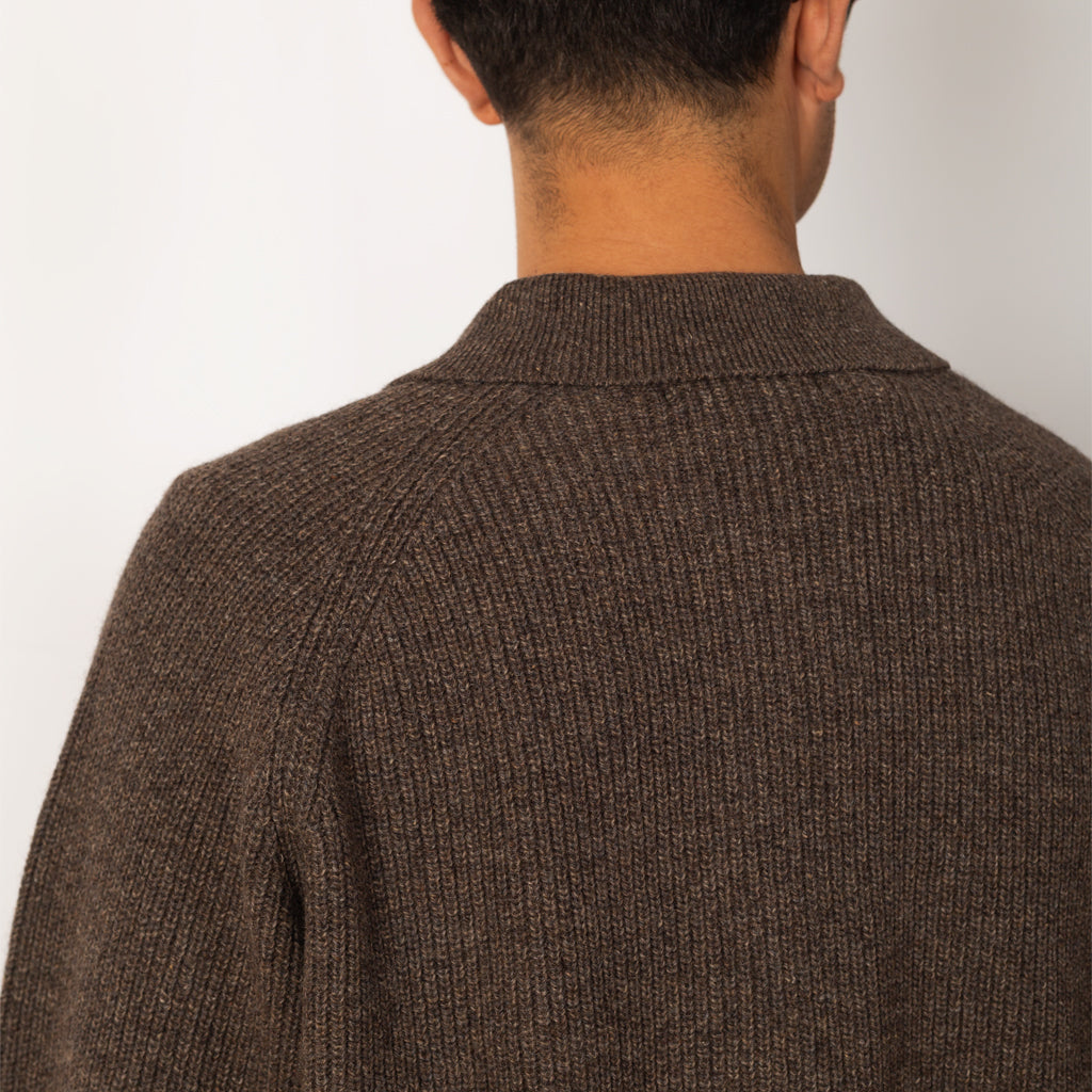 Zip Cardigan - Eco Wool Brown