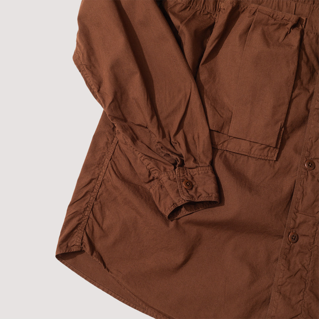 Broad Cloth Anorak Shirt - Brown