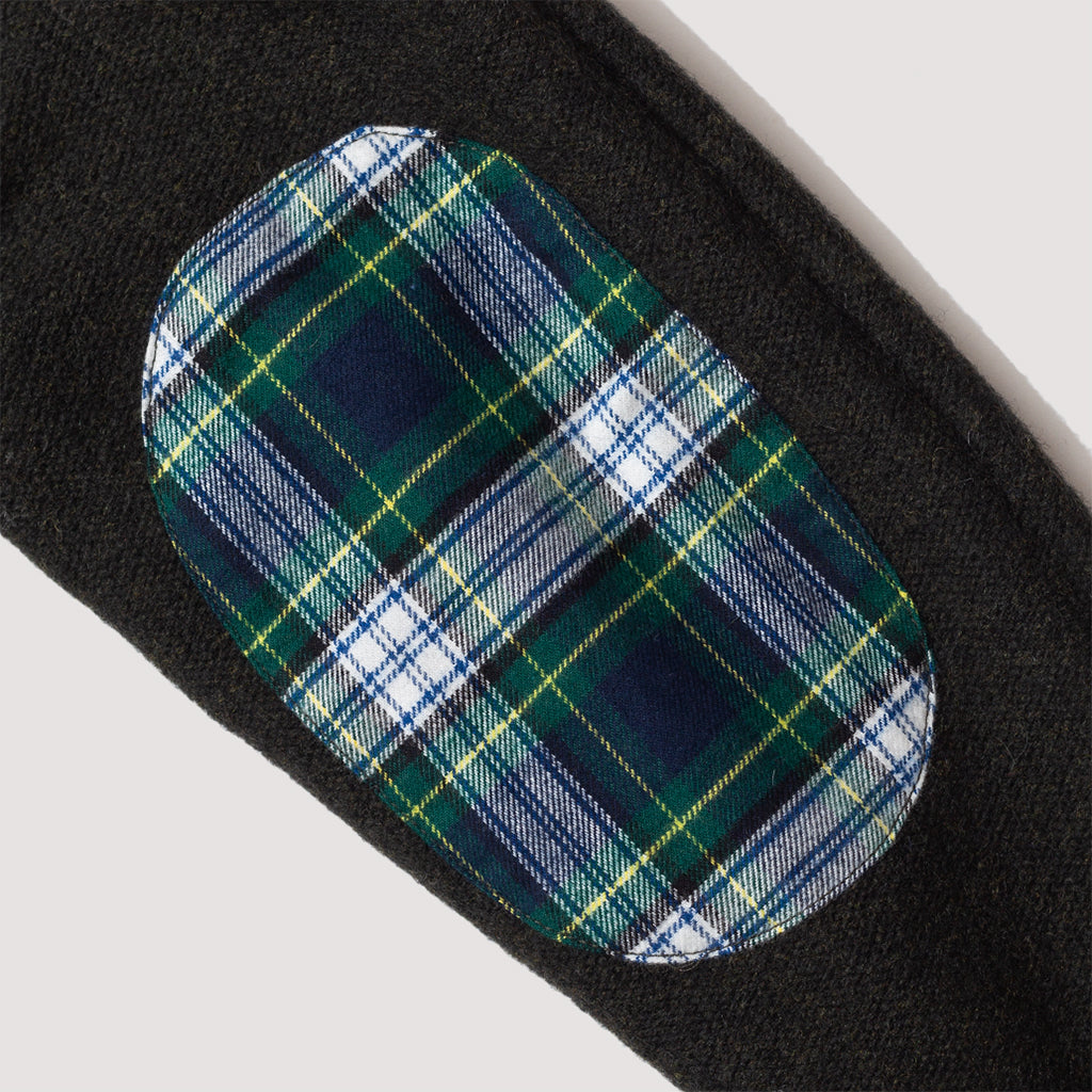 7G Elbow Patch Cardigan - Olive