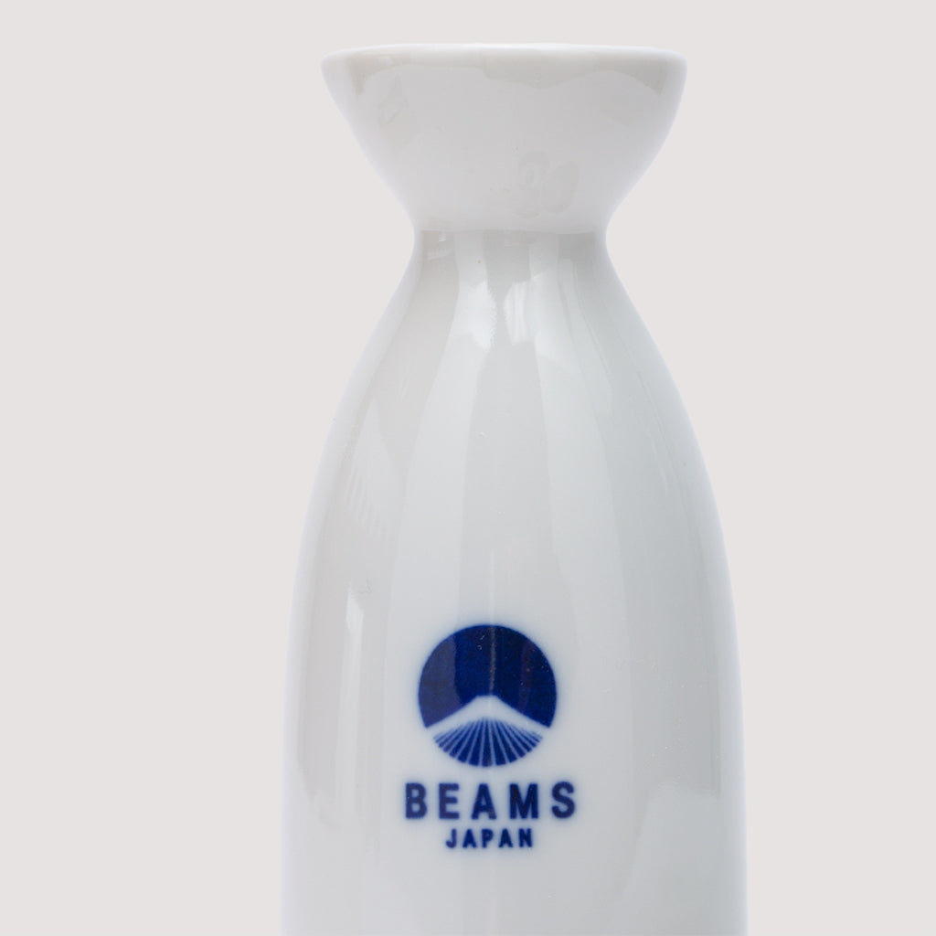 Sake Bottle & Cup Set - White/Navy