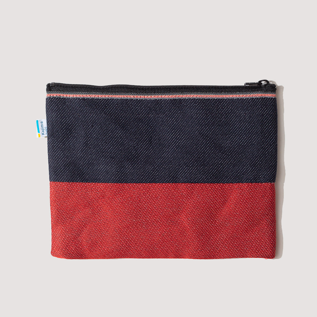 Beams Japan X Takata Flat Denim Pouch - Red