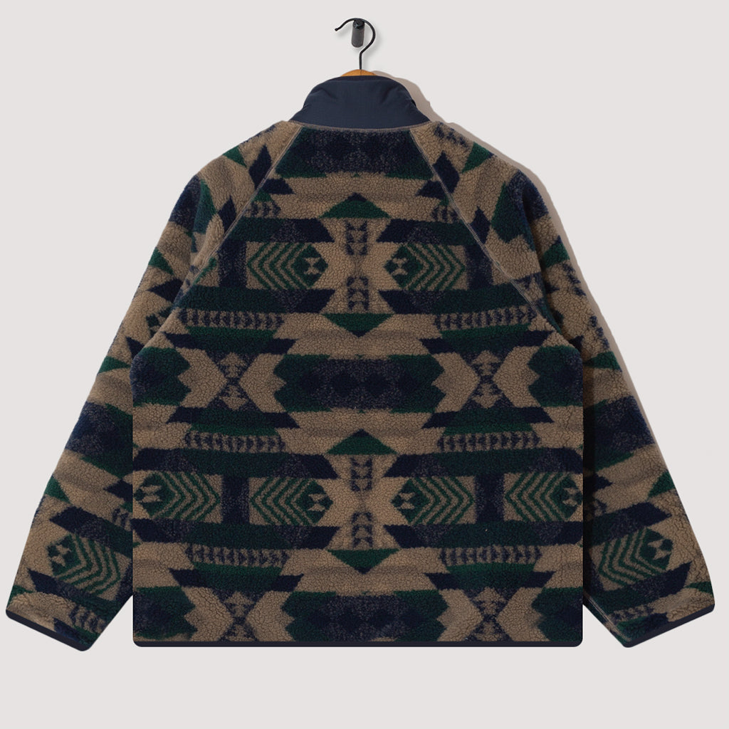 Military Liner Jacquard Boa Fleece - Navy