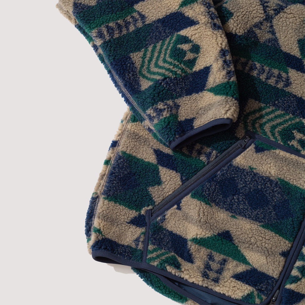 Military Liner Jacquard Boa Fleece - Navy
