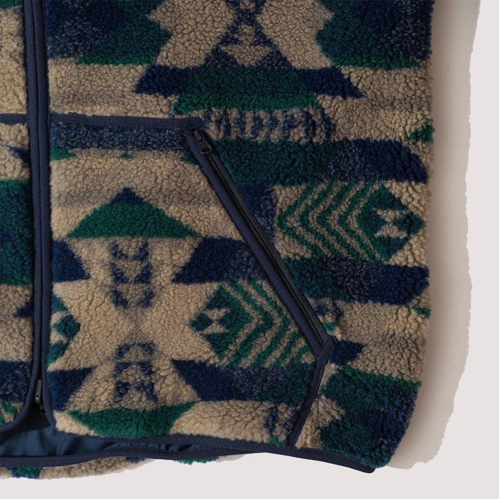 Military Liner Jacquard Boa Fleece - Navy