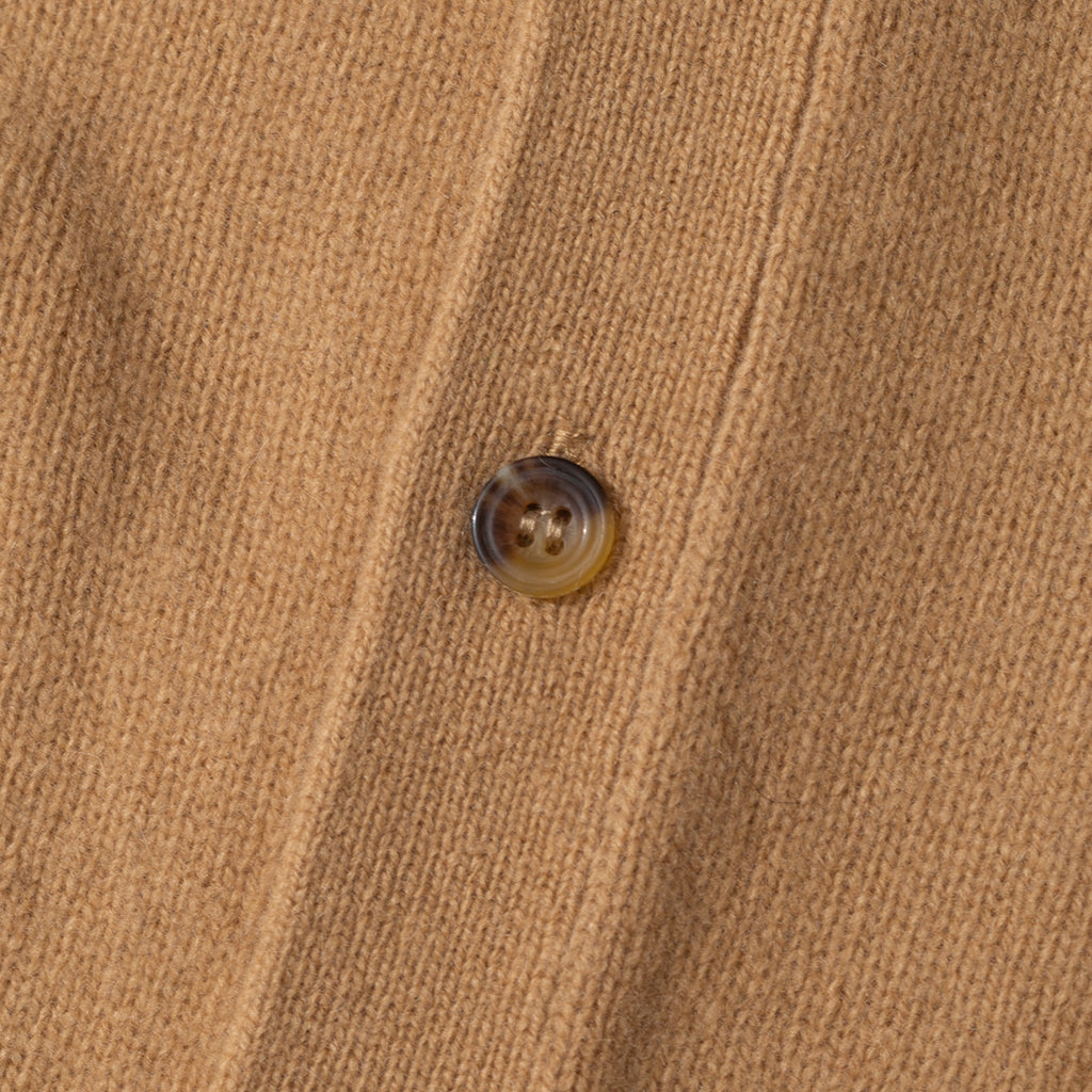 7G Elbow Patch Cardigan - Beige