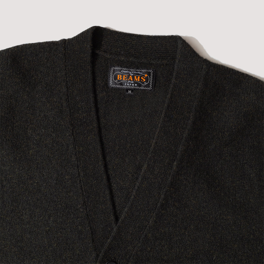 7G Elbow Patch Cardigan - Olive