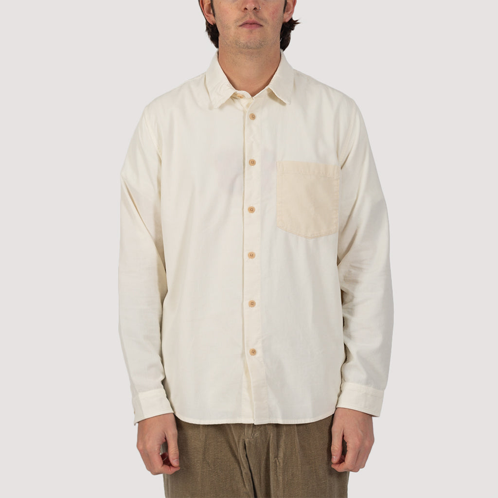 2-Tone Babycord Shirt - Stone