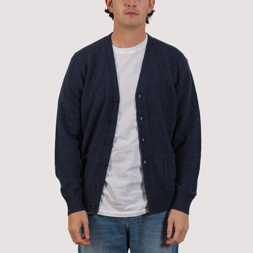 7G Elbow Patch Cardigan - Navy