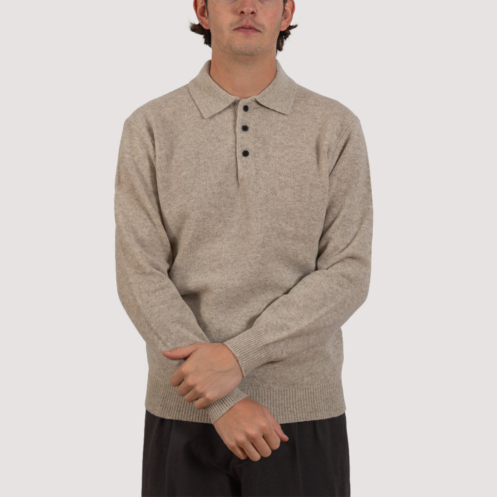 9G Knit Polo - Beige