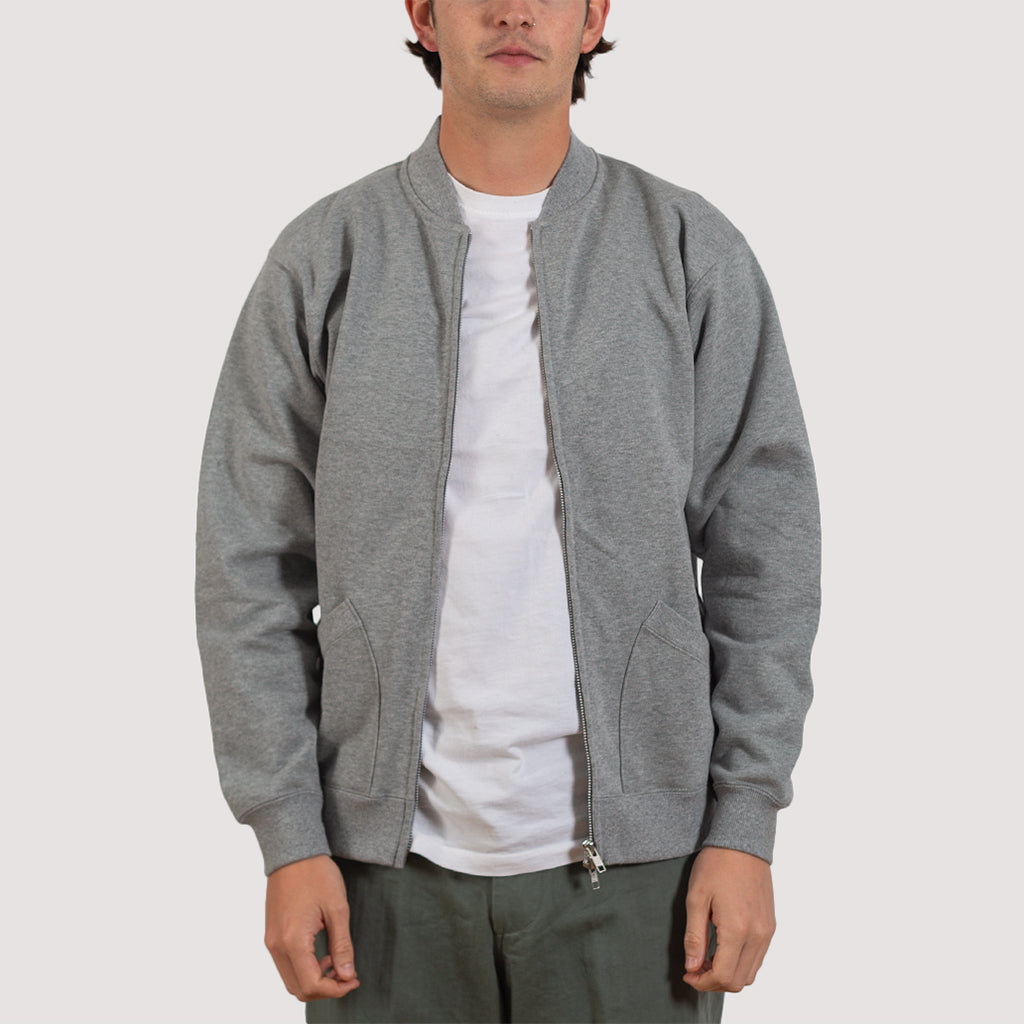 Sweat Zip Cardigan - Grey