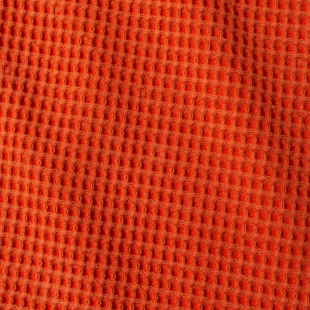 Waffle Button Front Shirt - Terracotta