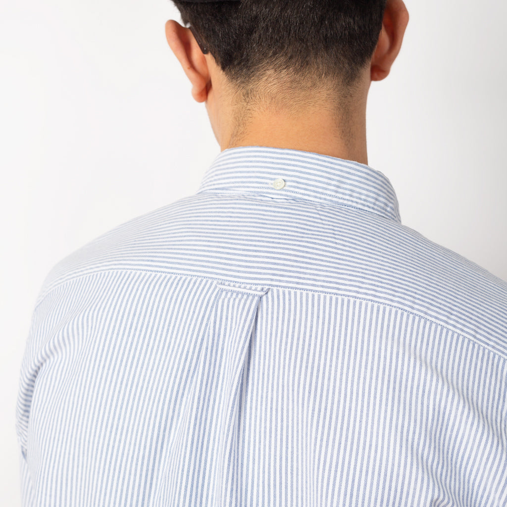 Button Down Candy Stripe Oxford Shirt - Blue