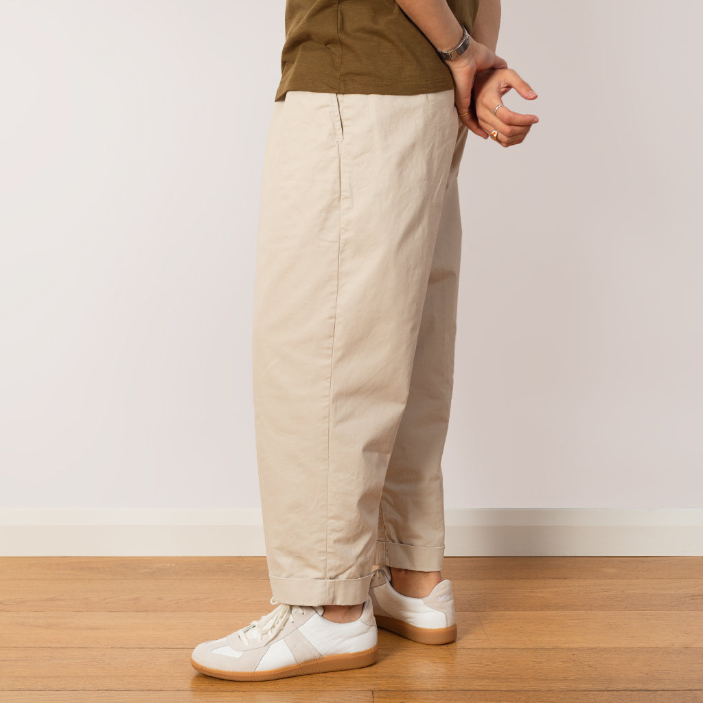 2 Pleat Twill Trouser - Cement