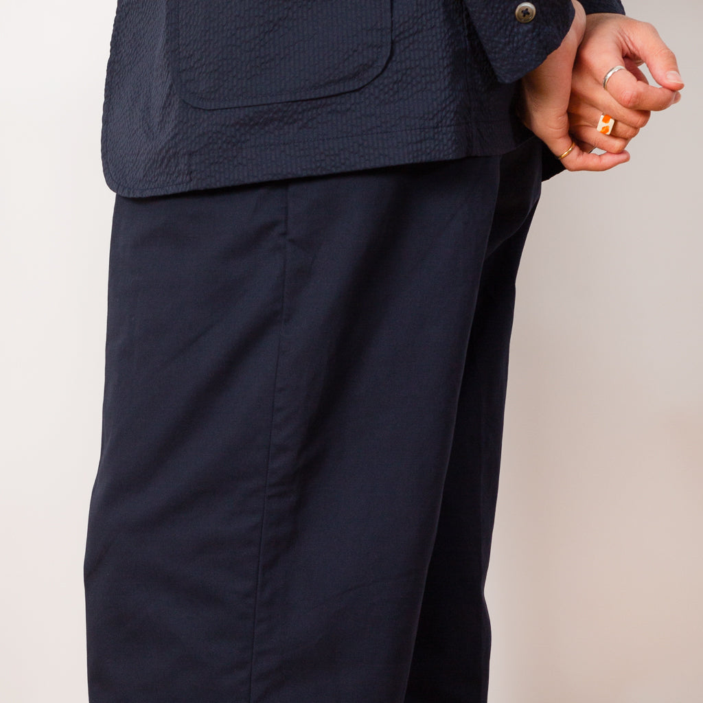 2 Pleat Twill Trouser - Dark Navy