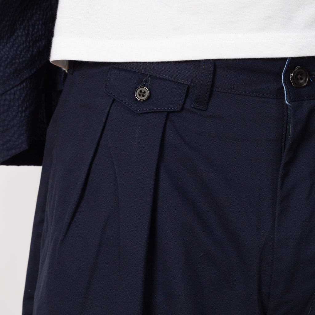 2 Pleat Twill Trouser - Dark Navy