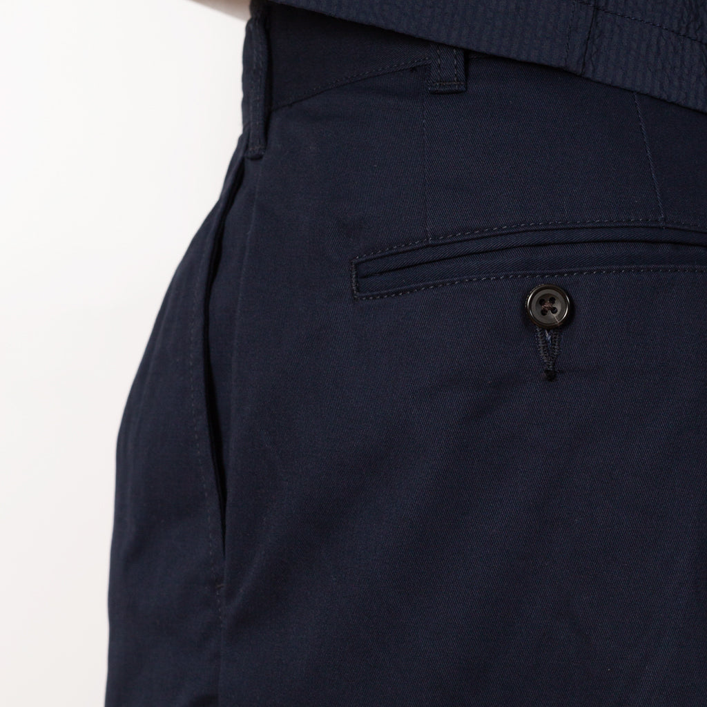 2 Pleat Twill Trouser - Dark Navy