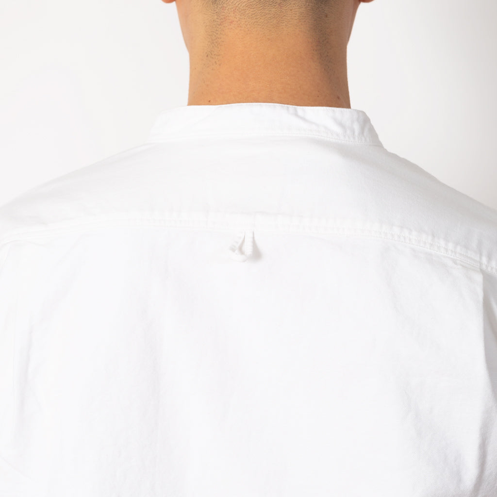L/S Band Collar Shirt - White