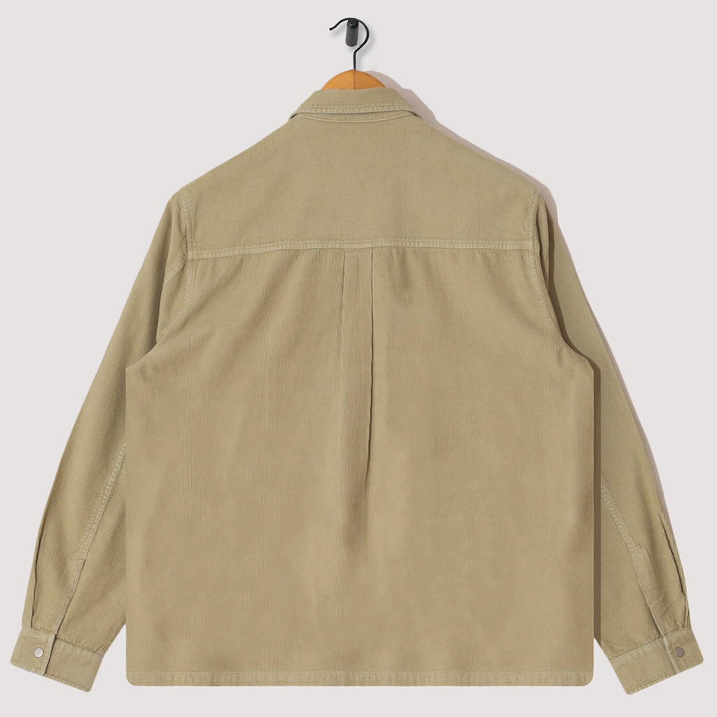 Patch Overshirt - Sage Green Microcheck Cord