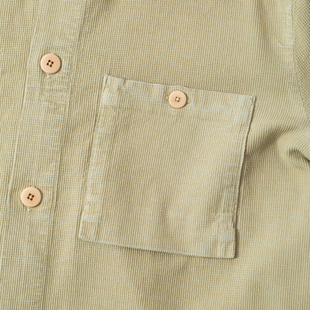 Patch Overshirt - Sage Green Microcheck Cord