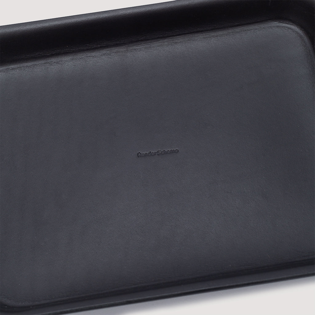 Medium Leather Tray - Black