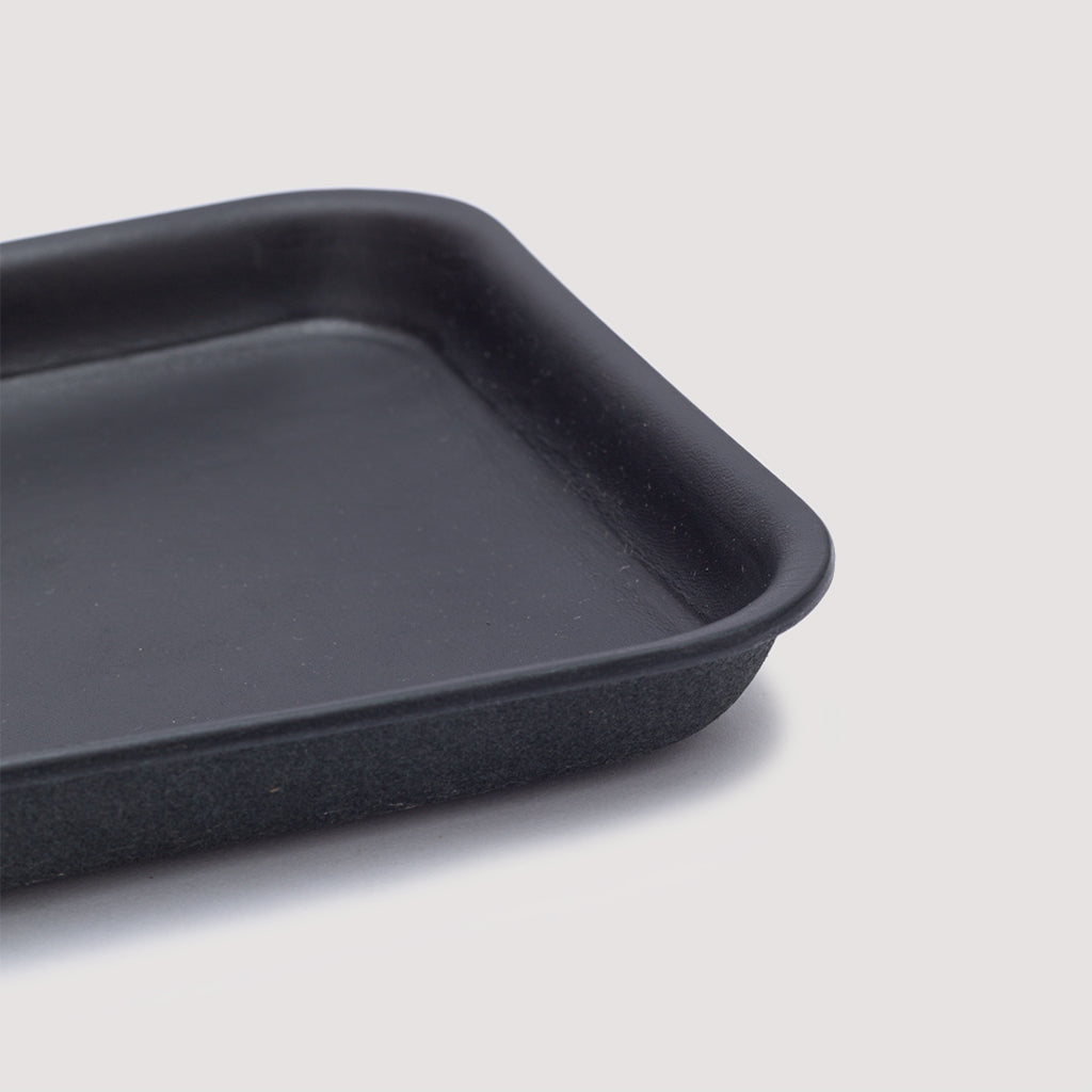 Medium Leather Tray - Black